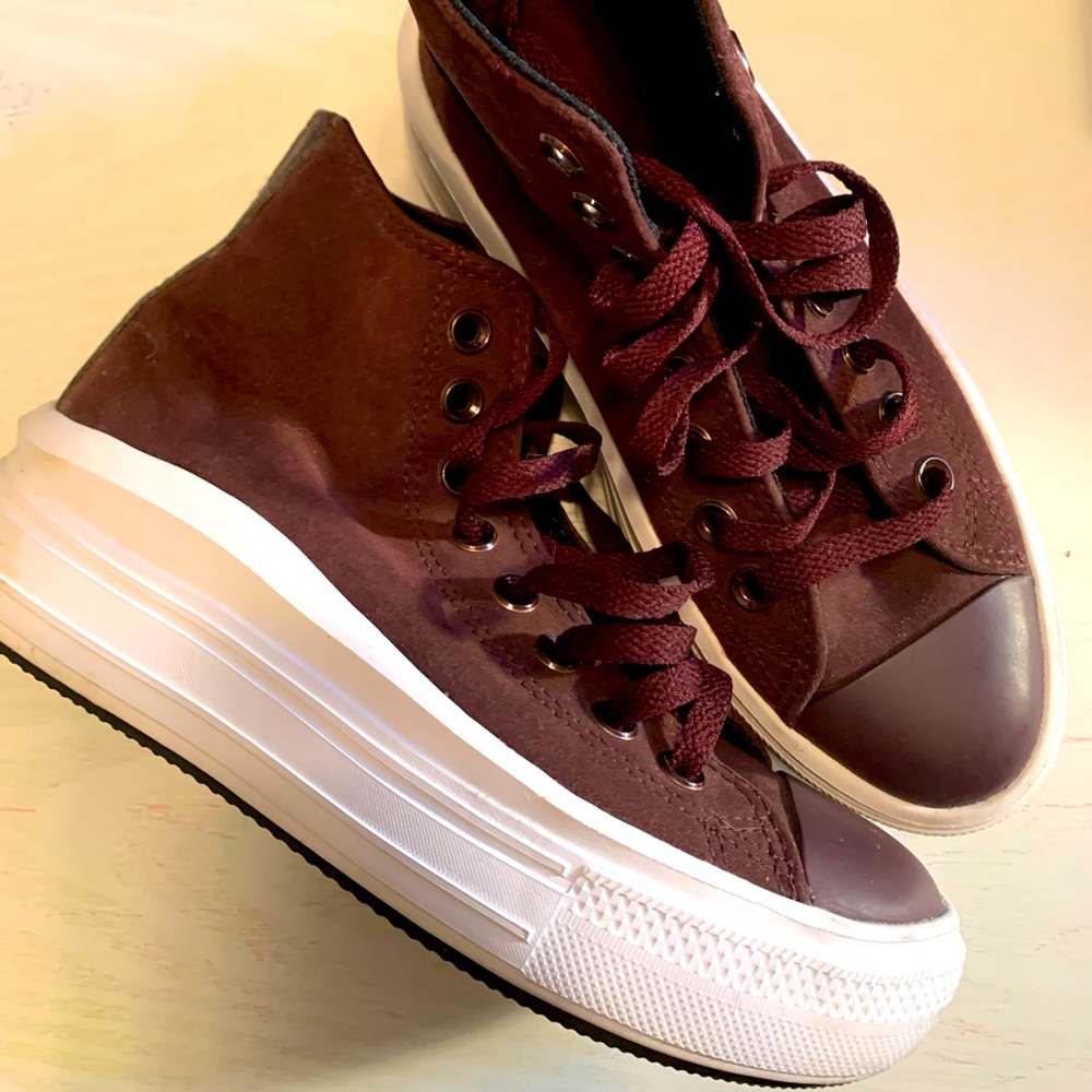 Converse Women's High-Top Platform Sneakers in Burgundy